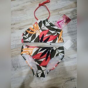 KANU SURF Girls' Mahina UPF 50+ Sport Halter Bikini 2-Piece Swimsuit NWT size 7